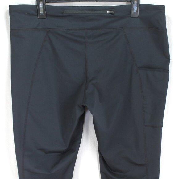 Nike Dri Fit Capri Pants Womens Size 1X Solid Black Pull On Waist - Picture 4 of 6